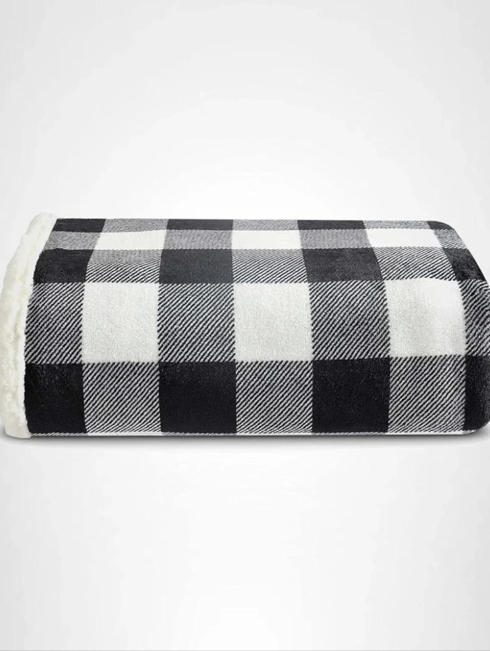 Eddie Bauer Flannel Cotton With Faux Shearling Reverse Throw Blanket (50X60 Inch